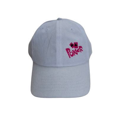 "Poker" Pink & white Hat