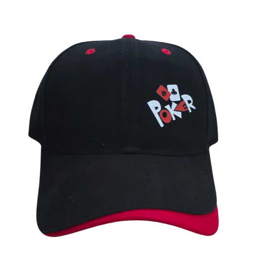 "Poker"  Red & Black Hat